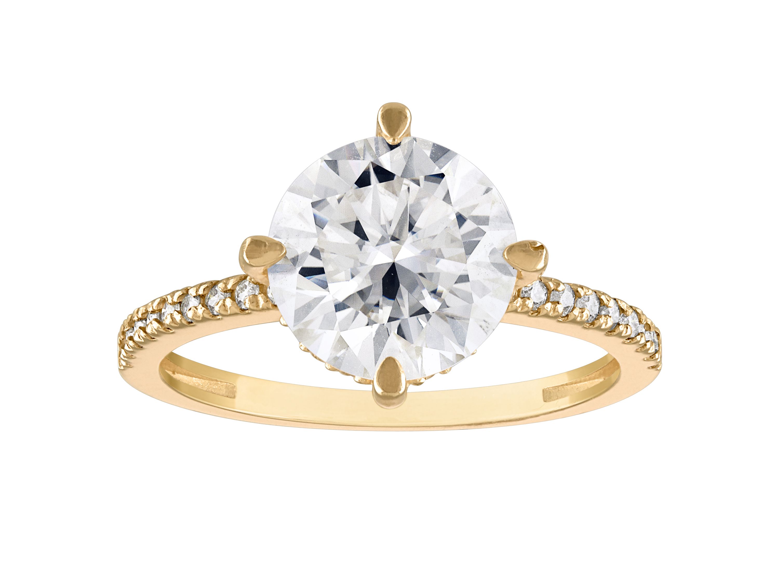Lab Created 10K Gold Created Moissanite Ring