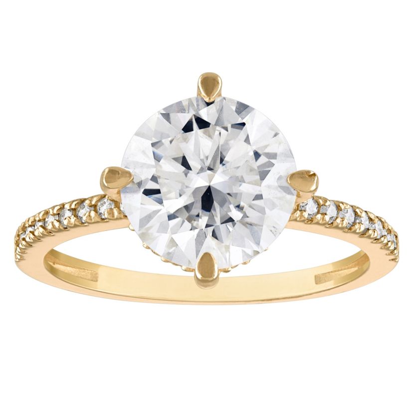 Lab Created 10K Gold Created Moissanite Ring