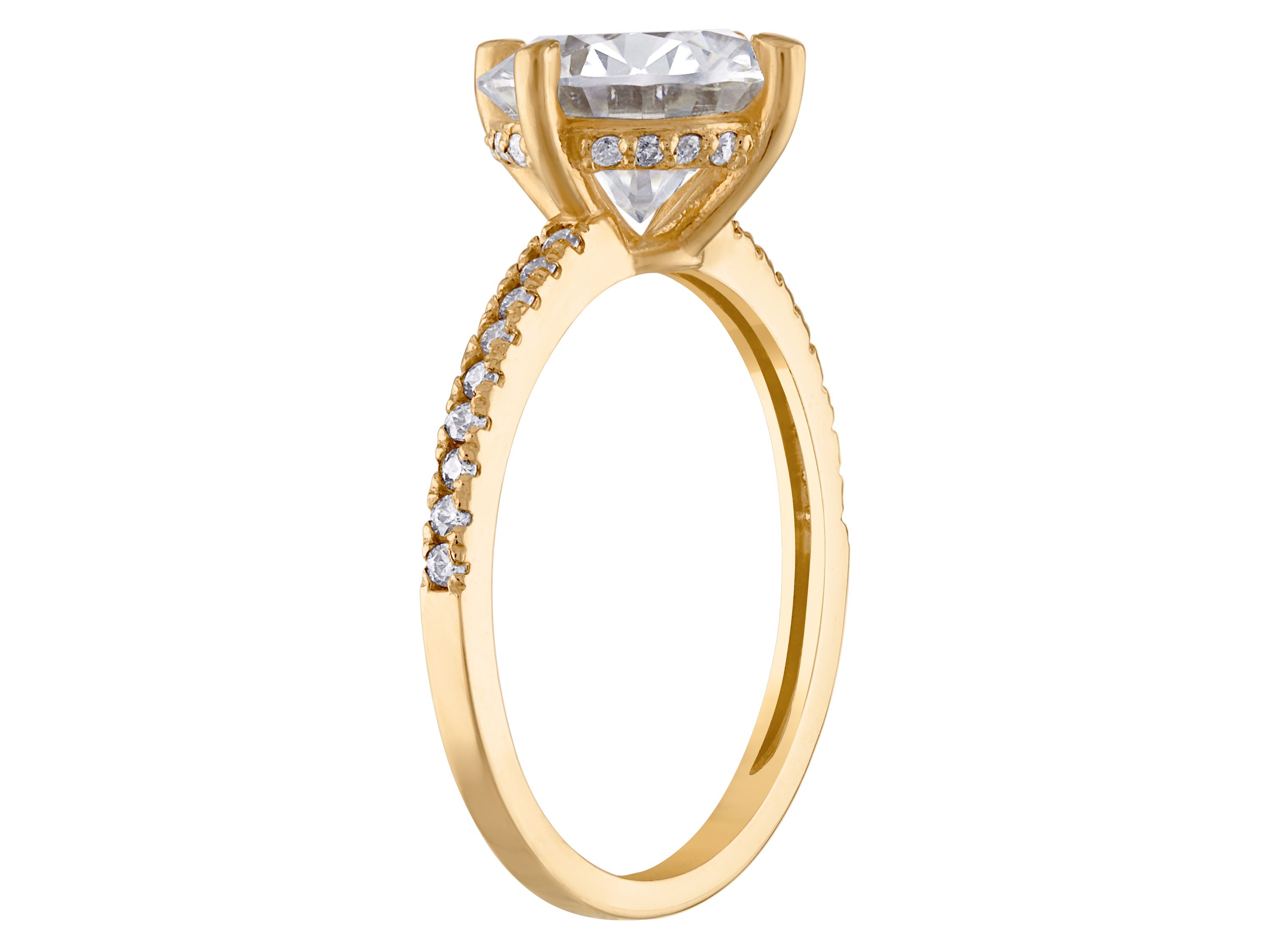 Lab Created 10K Gold Created Moissanite Ring
