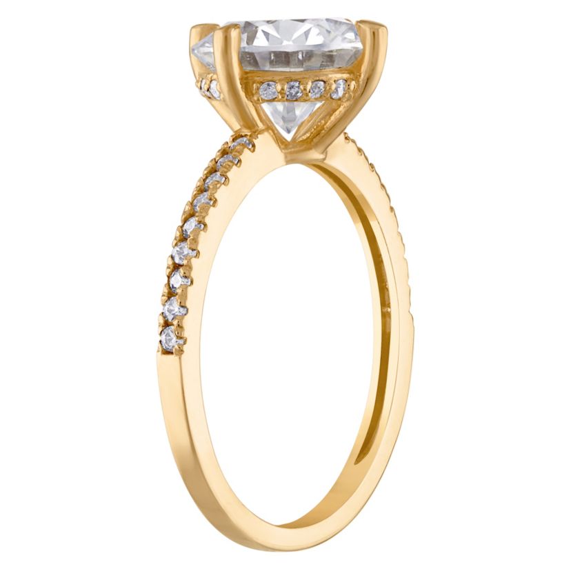 Lab Created 10K Gold Created Moissanite Ring