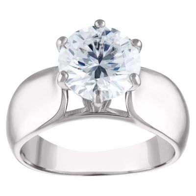 Lab Created Sterling Silver Moissanite Ring