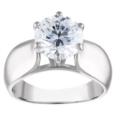 Jordan Blue NYC Lab Created STERLING SILVER CREATED MOISSANITE RING, White, 6