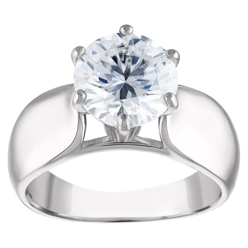 Lab Created Sterling Silver Created Moissanite Ring