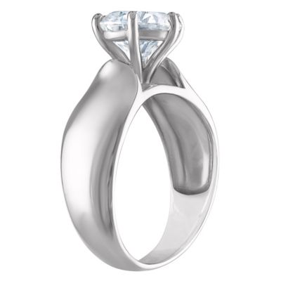 Lab Created Sterling Silver Moissanite Ring