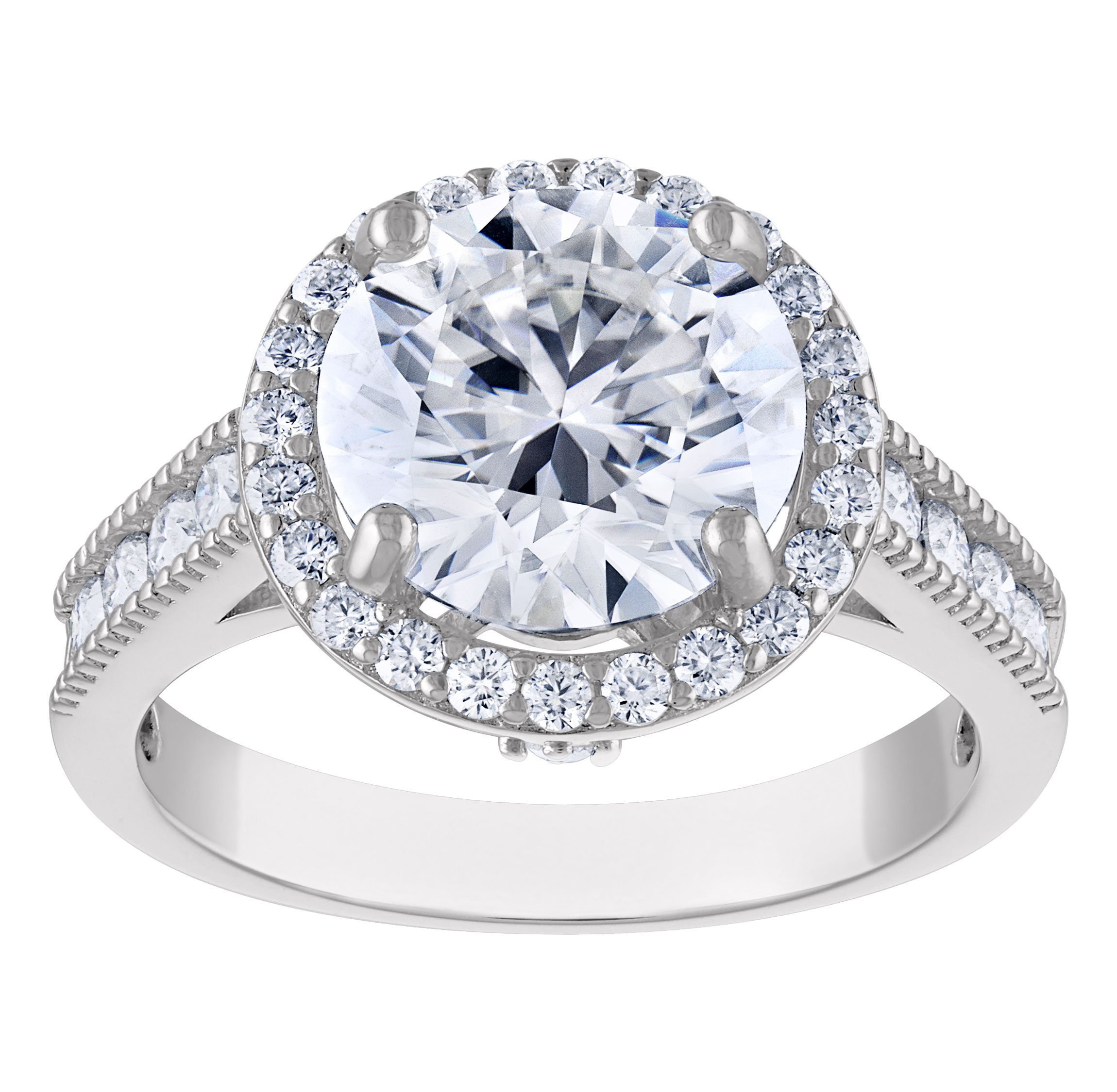 Lab Created Sterling Silver Created Moissanite Ring