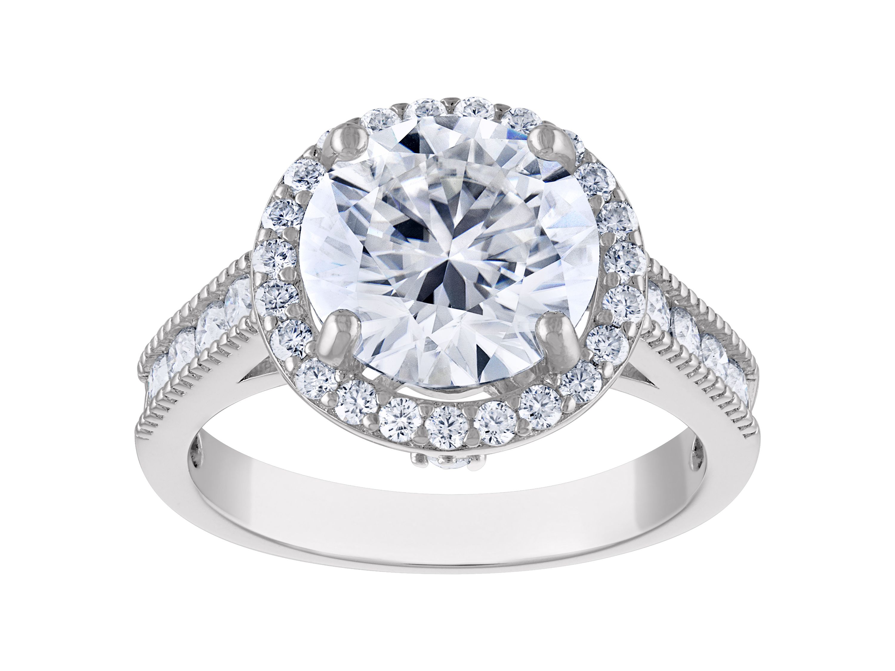 Lab Created Sterling Silver Created Moissanite Ring