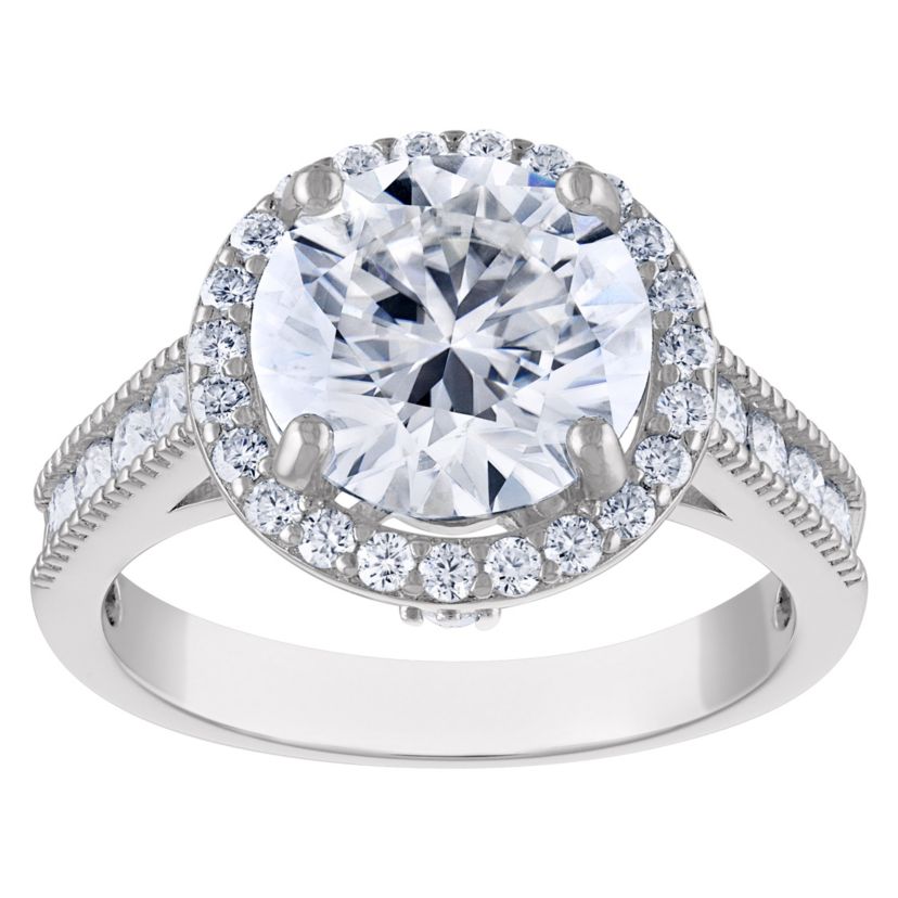 Lab Created Sterling Silver Created Moissanite Ring