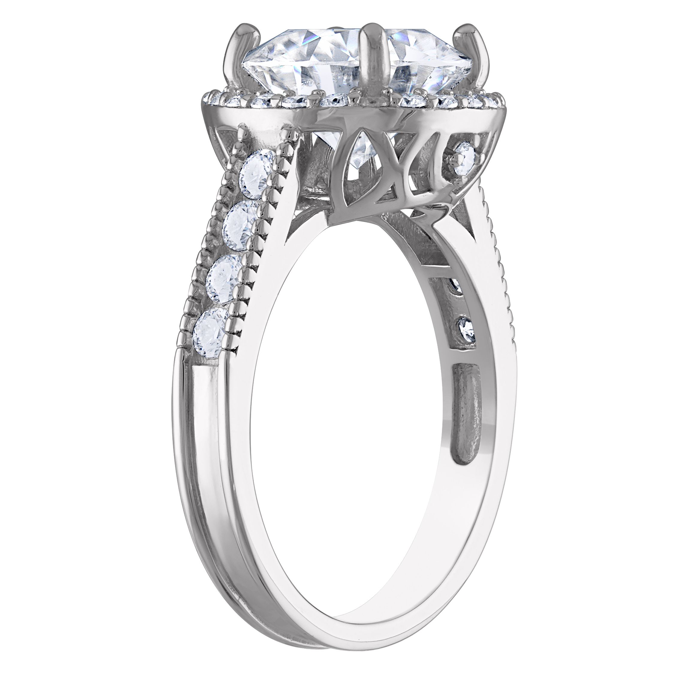 Lab Created Sterling Silver Created Moissanite Ring