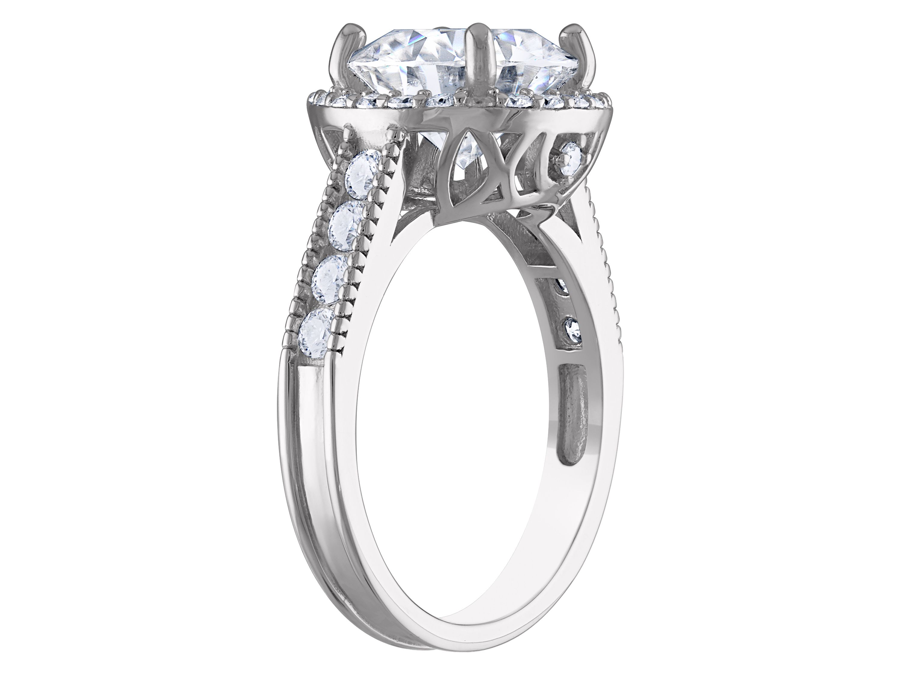Lab Created Sterling Silver Created Moissanite Ring