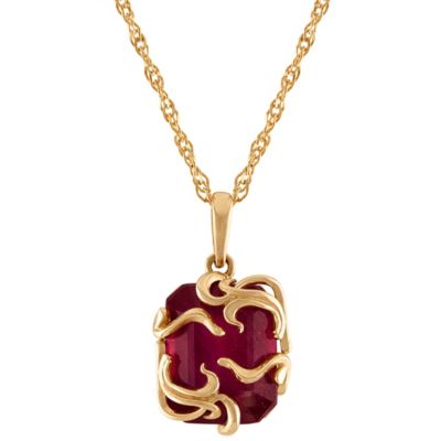 Jordan Blue NYC 10K Gold London Blue Topaz Medusa Pendant, 18 in
