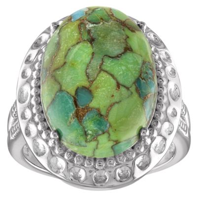 Jordan Blue NYC Sterling Silver Copper Green Turquoise Ring, 7