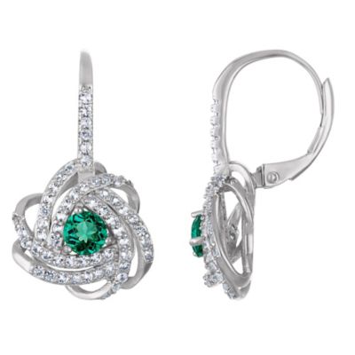 Jordan Blue NYC Sterling Silver Citrine And Created White Sapphire Leverback