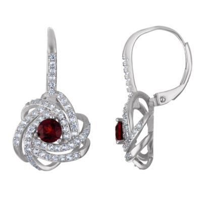 Jordan Blue NYC Sterling Silver Citrine And Created White Sapphire Leverback