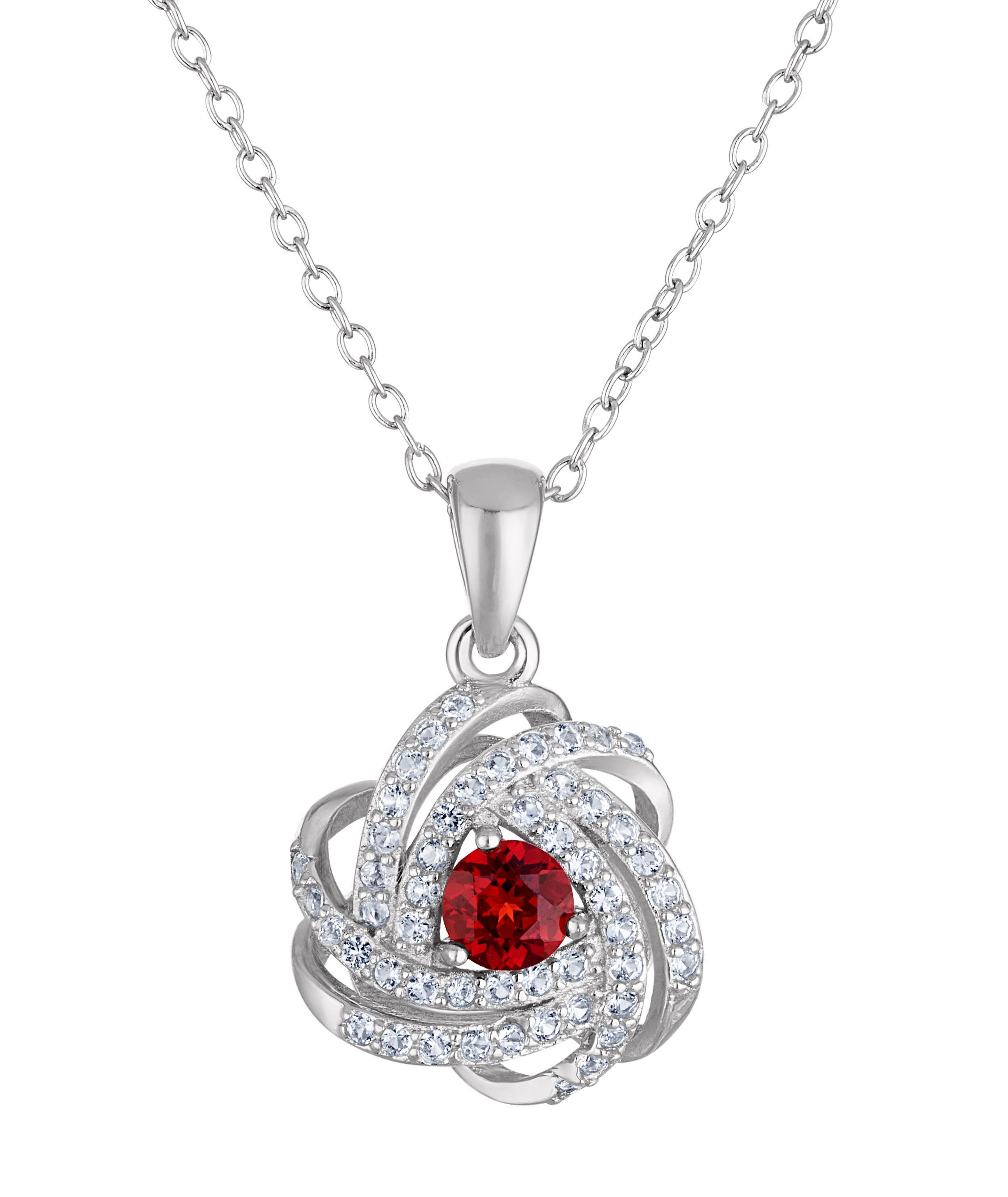 Lab Created Sterling Silver Created Aqua And Created White Sapphire Pendant