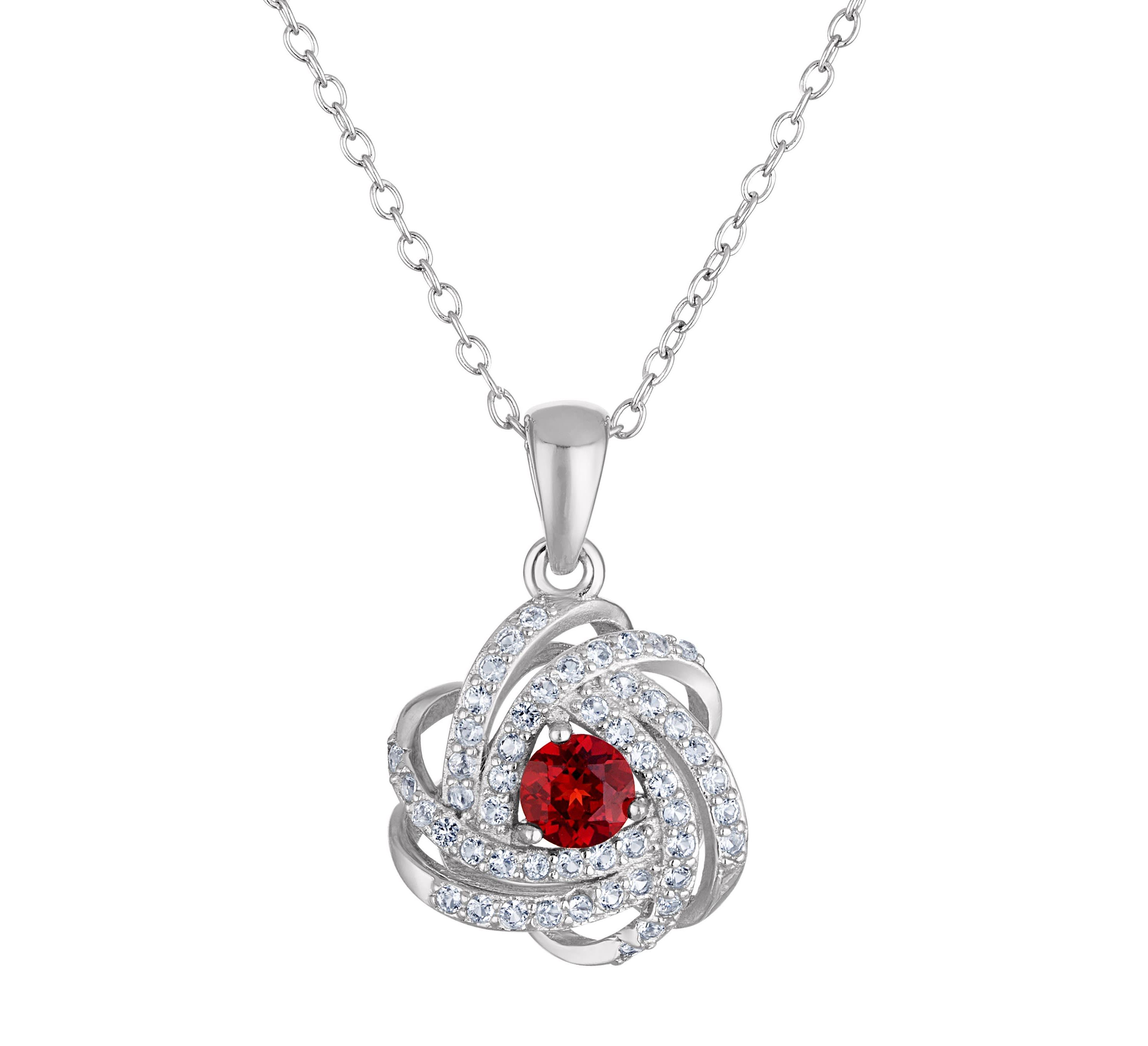 Lab Created Sterling Silver Created Aqua And Created White Sapphire Pendant