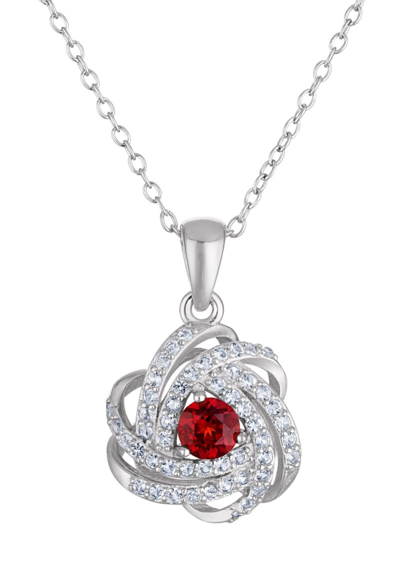Lab Created Sterling Silver Created Aqua And Created White Sapphire Pendant
