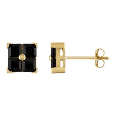 Jordan Blue NYC 10K Gold Men's Black Sapphire Earrings