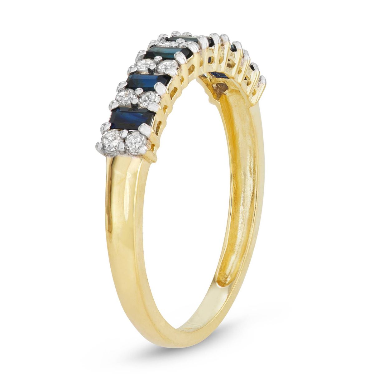 10K Gold Sapphire And Diamond Ring