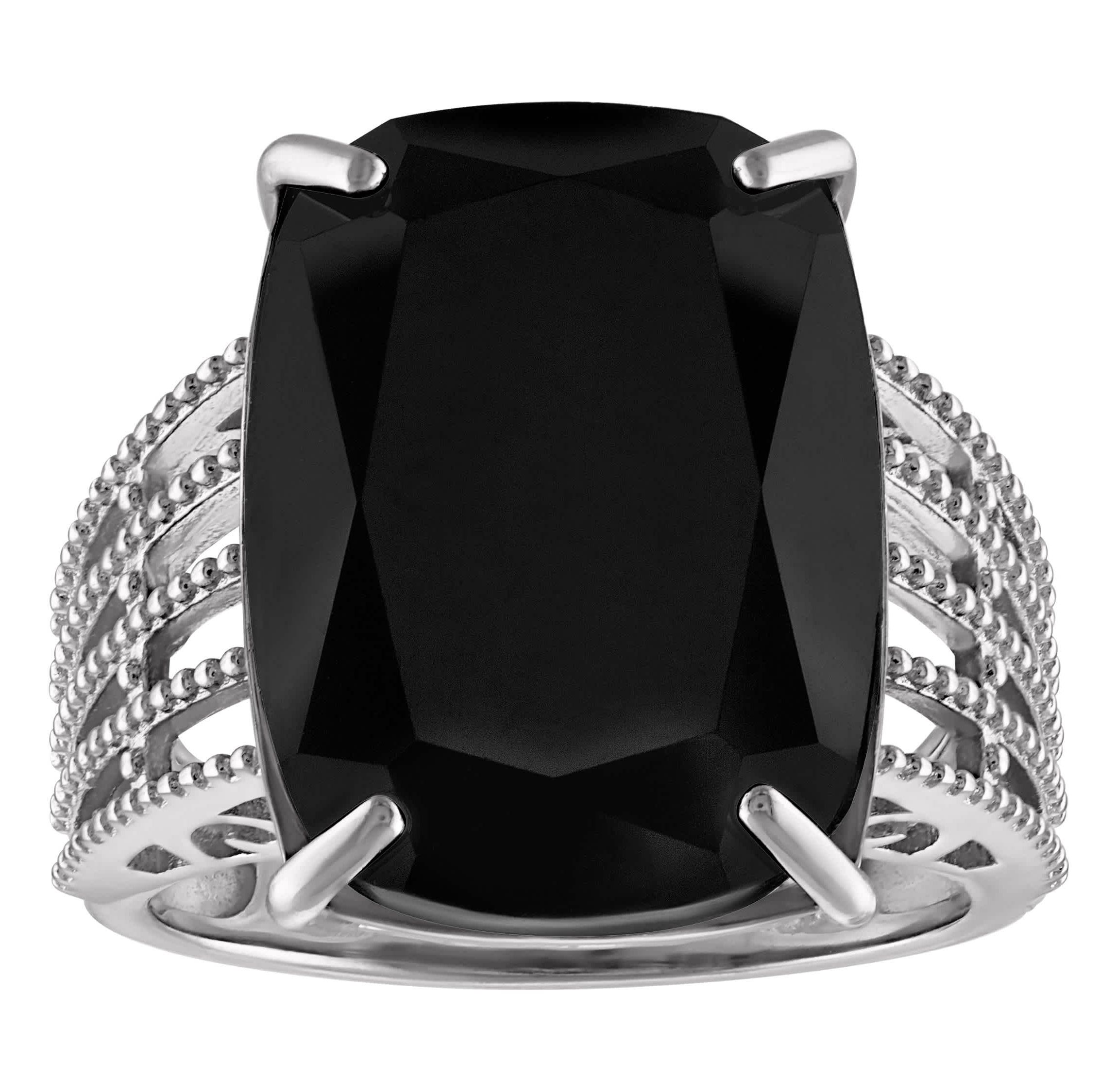 Sterling Silver Black Spinel Ring