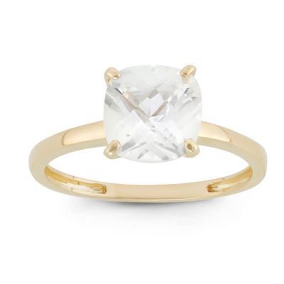 Jordan Blue NYC Lab Created 10K Gold Created White Sapphire Solitaire Ring