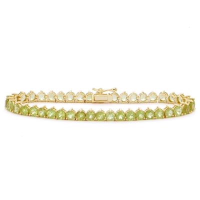Jordan Blue NYC Lab Created 14K Rose Over Silver Created Aqua Tennis Bracelet