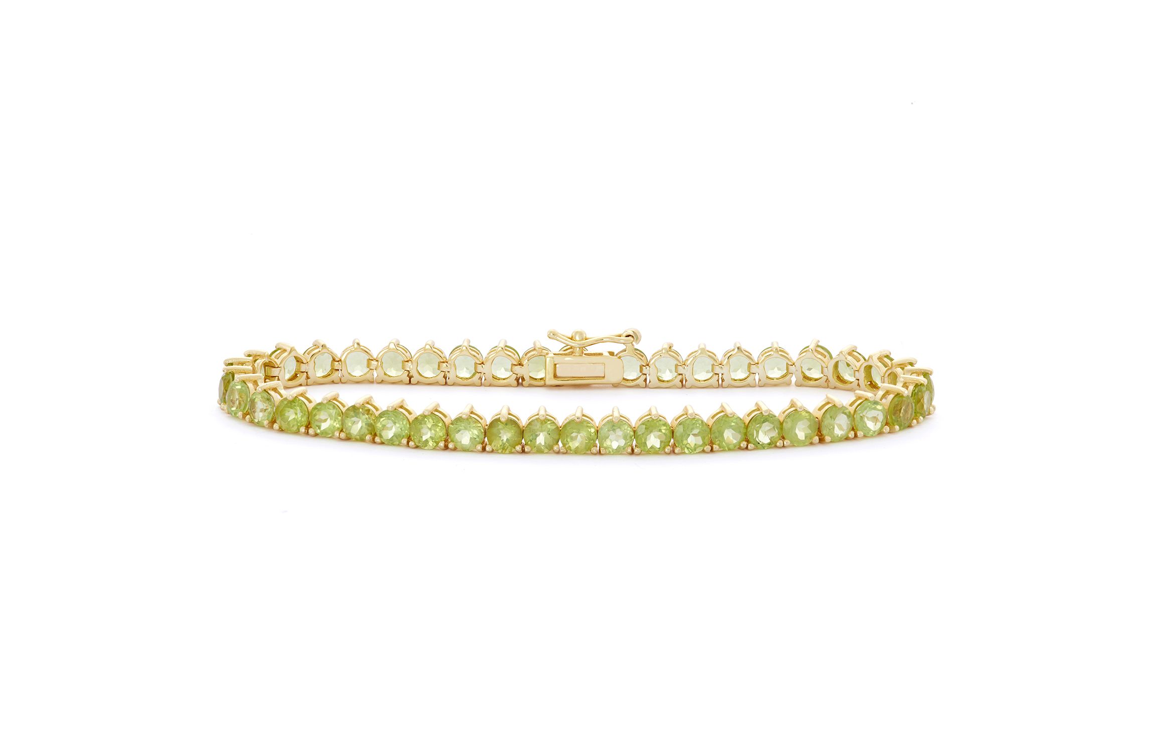 Lab Created 14K Rose Over Silver Created Aqua Tennis Bracelet