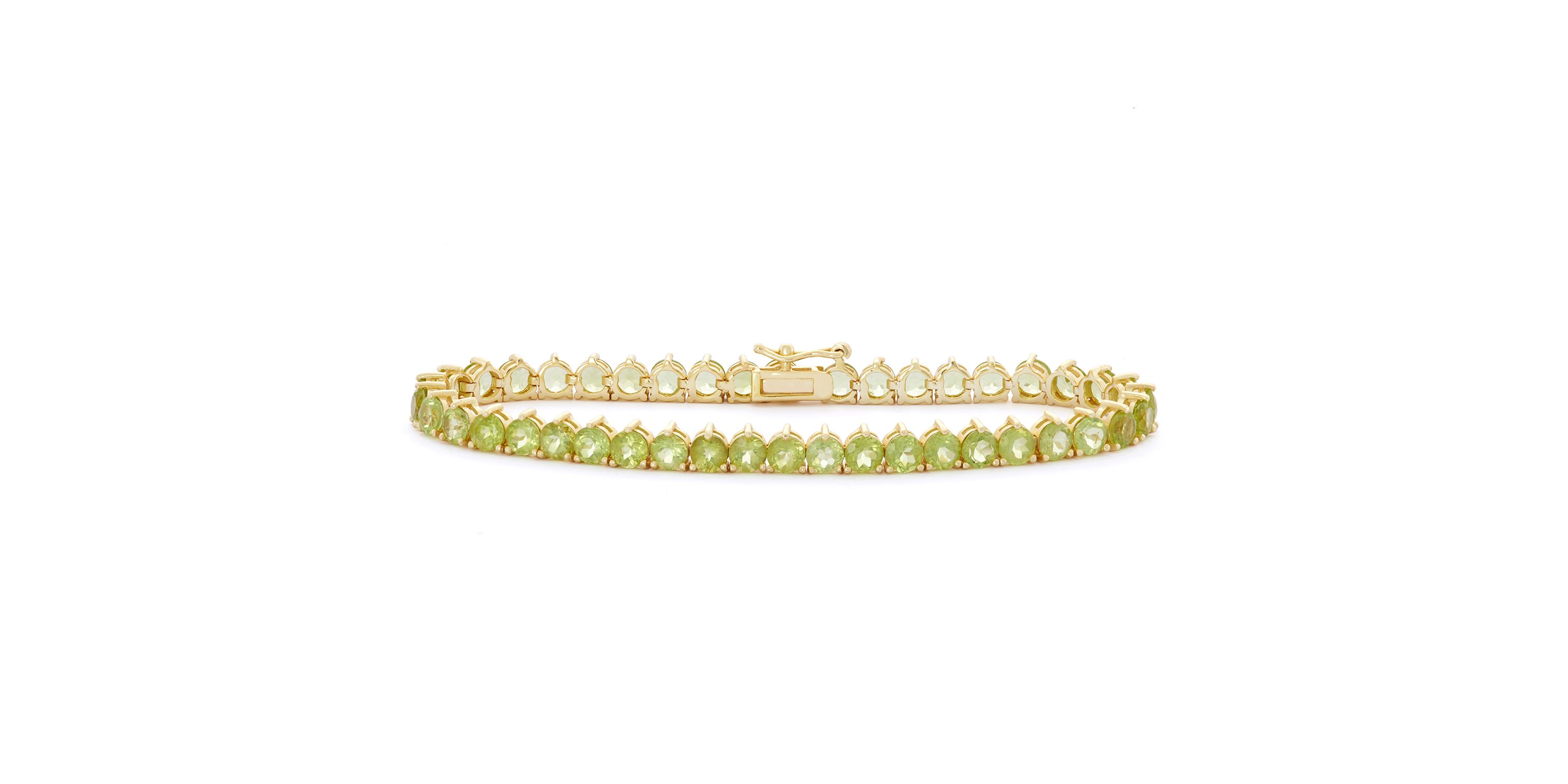 Lab Created 14K Rose Over Silver Created Aqua Tennis Bracelet