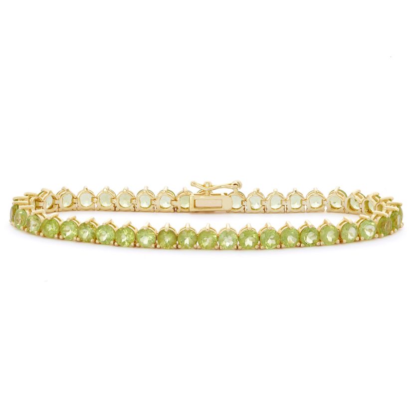 Lab Created 14K Rose Over Silver Created Aqua Tennis Bracelet