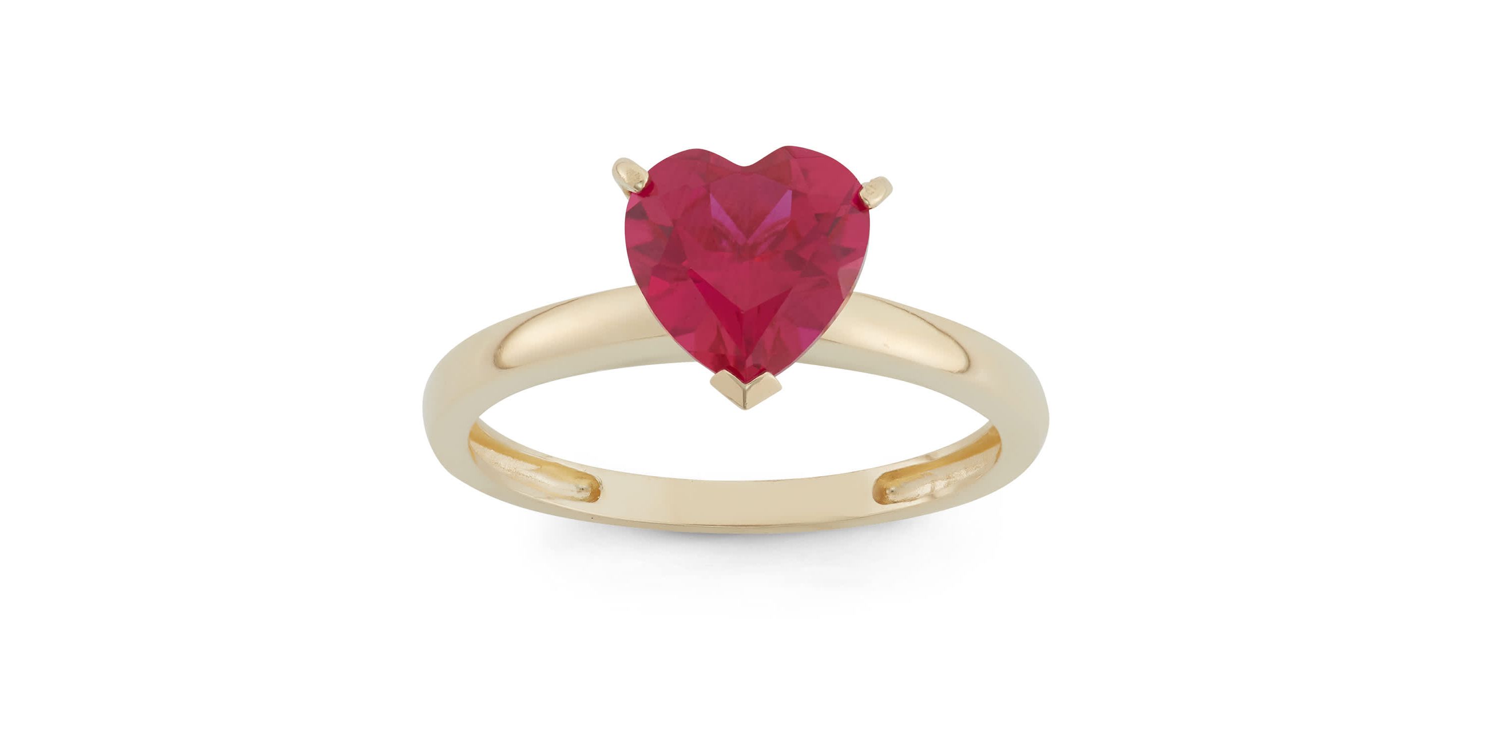 Lab Created 10K Gold Created Ruby Solitaire Ring