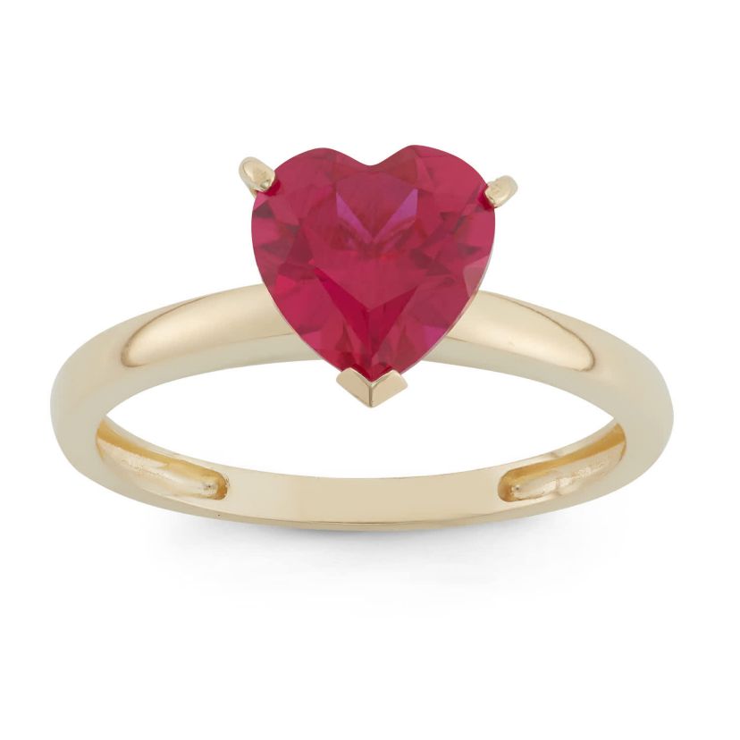 Lab Created 10K Gold Created Ruby Solitaire Ring