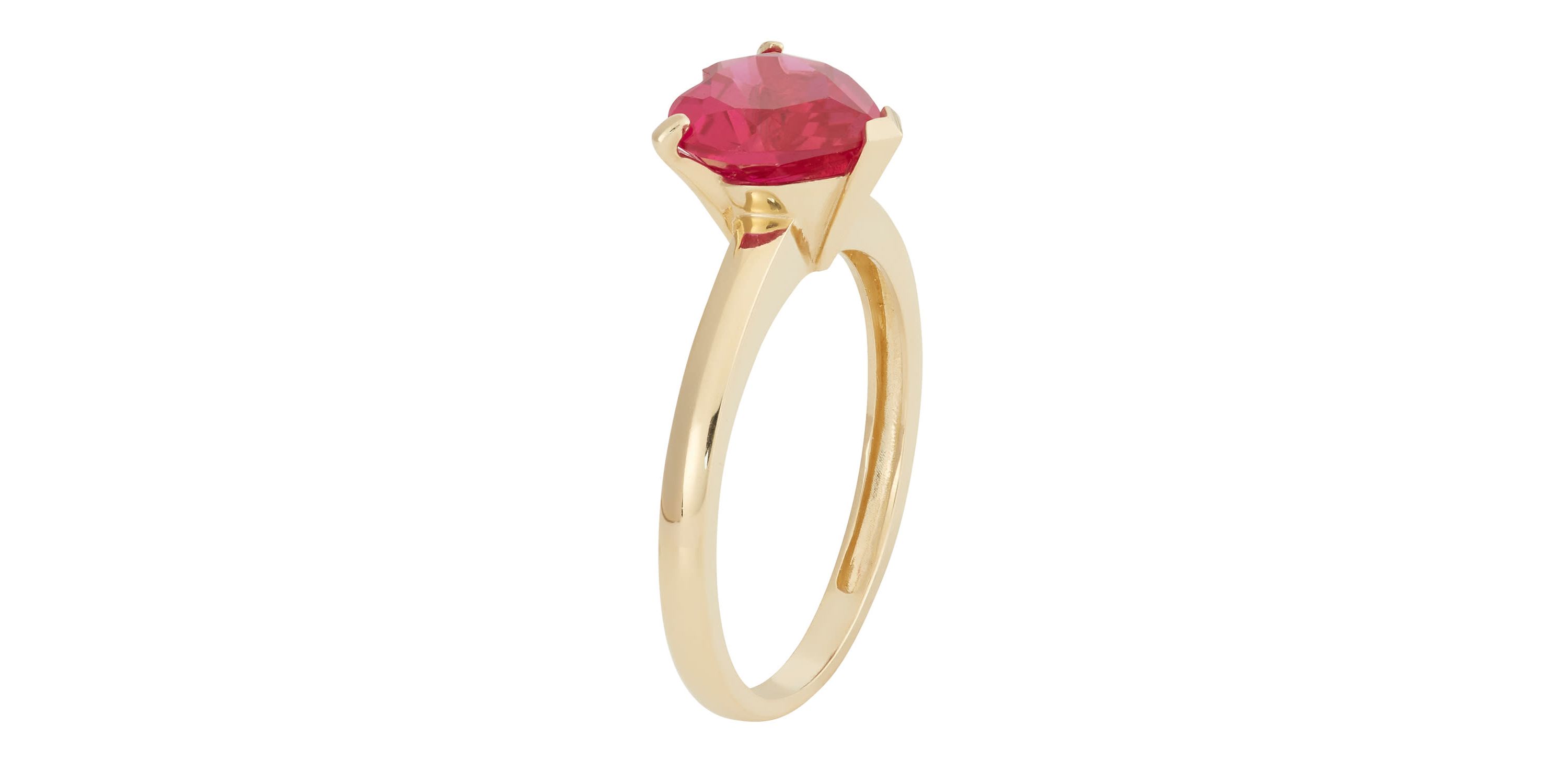 Lab Created 10K Gold Created Ruby Solitaire Ring