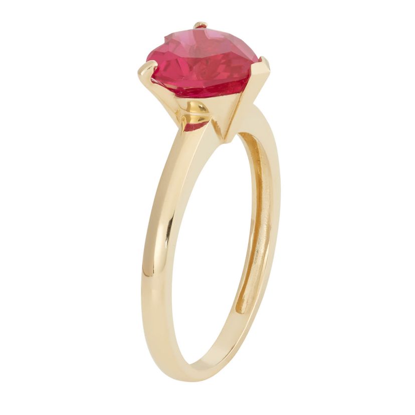 Lab Created 10K Gold Created Ruby Solitaire Ring