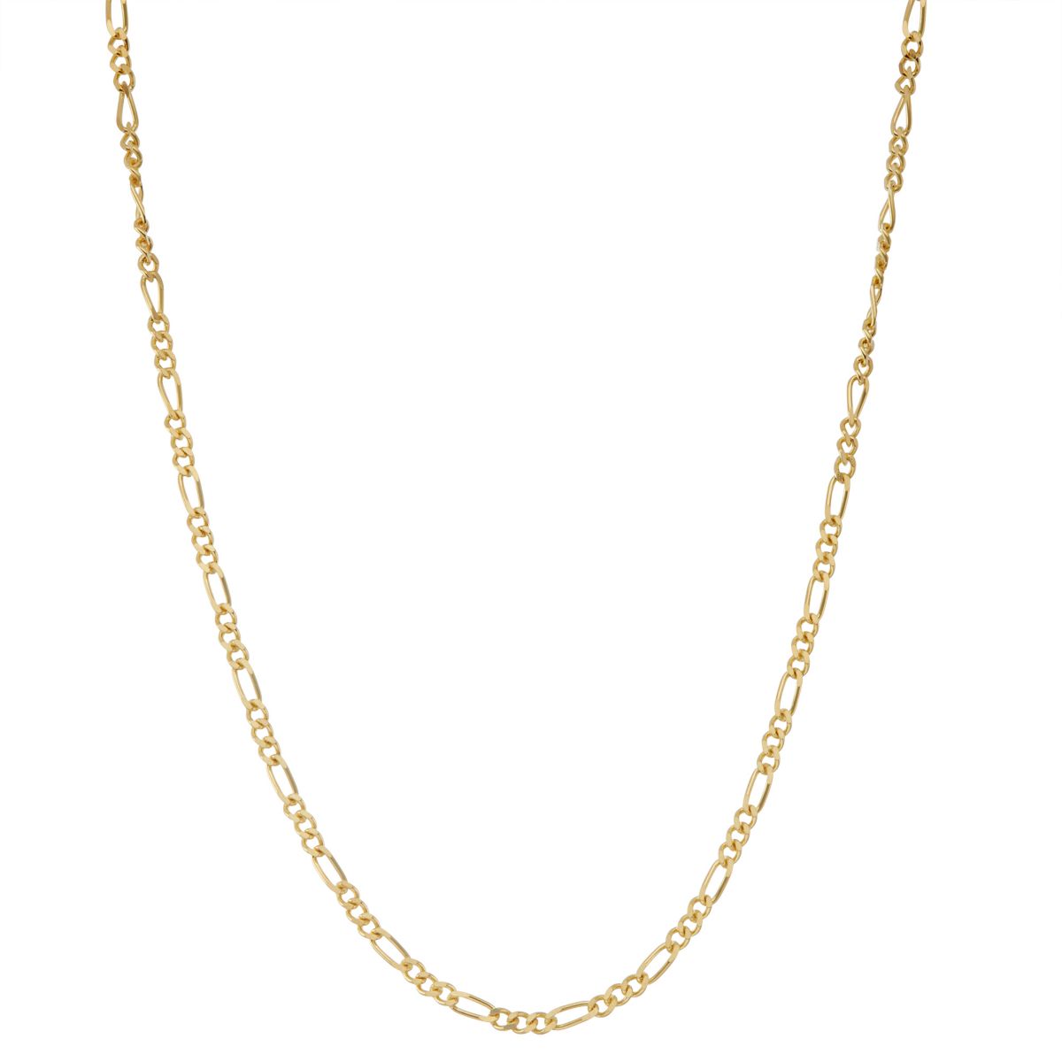 14K Gold Over Silver Figaro Chain Necklace