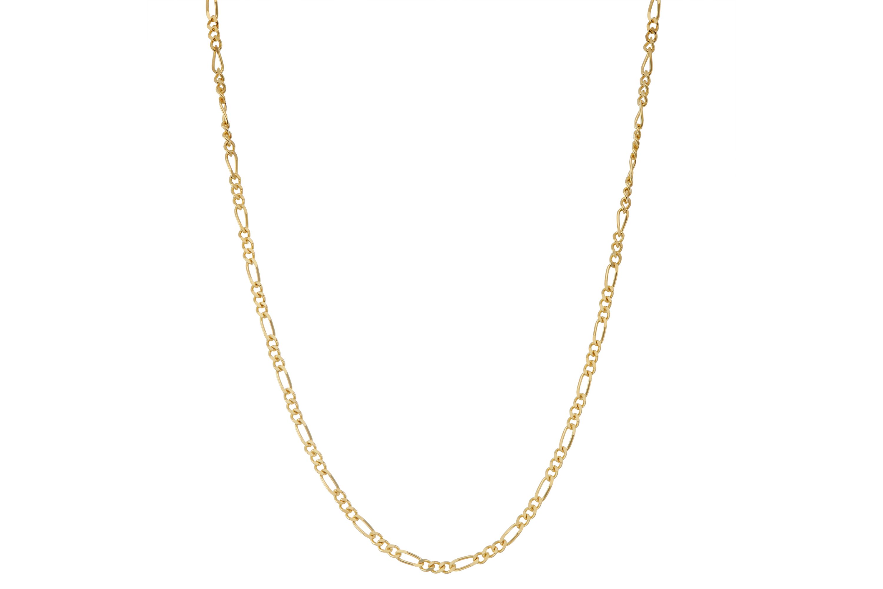 14K Gold Over Silver Figaro Chain Necklace