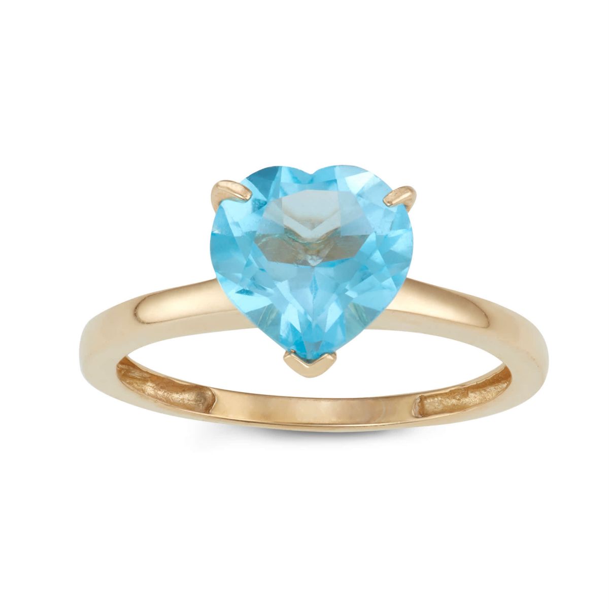 10K Gold Swiss Blue Topaz Solitaire Ring