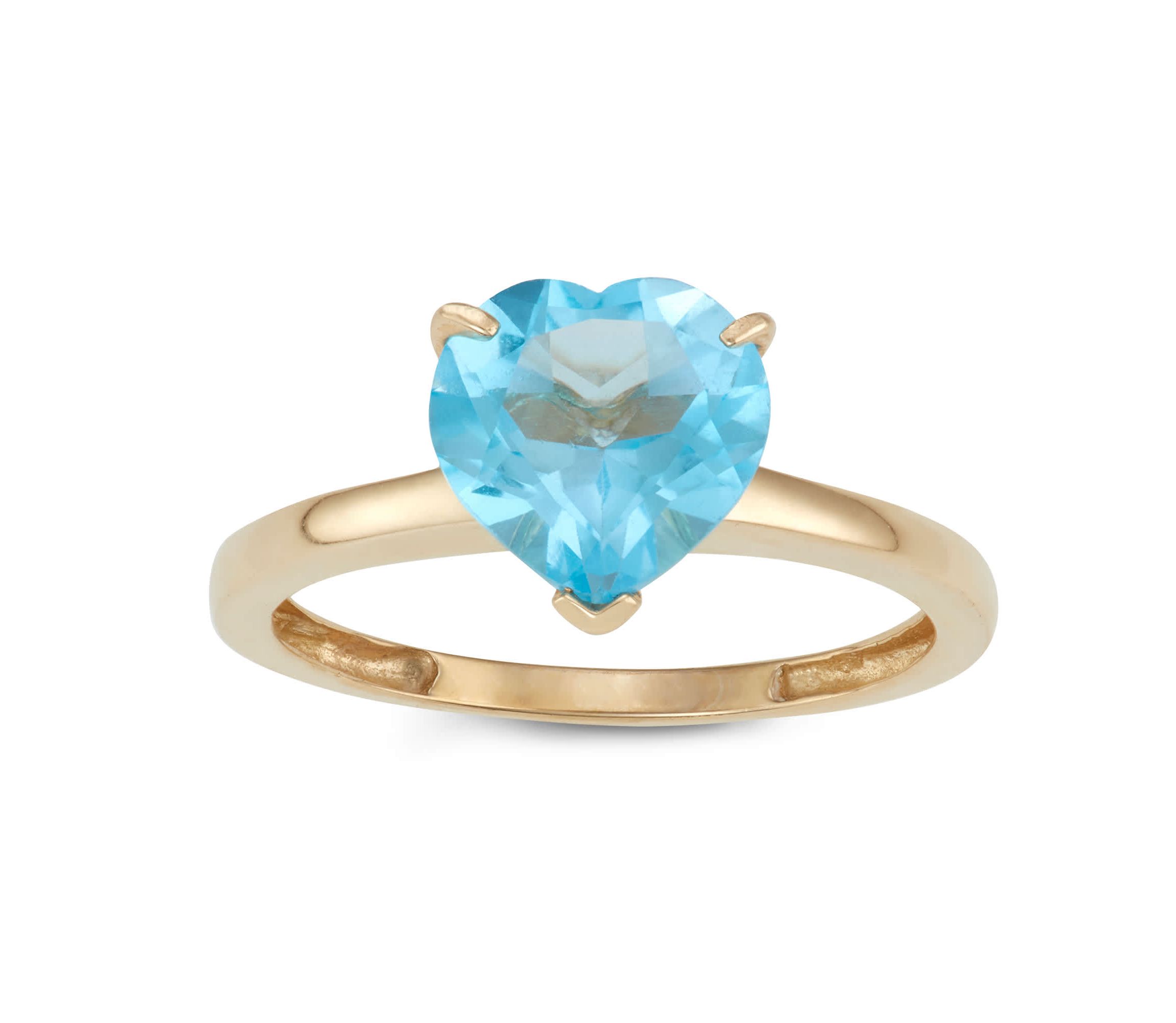 10K Gold Swiss Blue Topaz Solitaire Ring