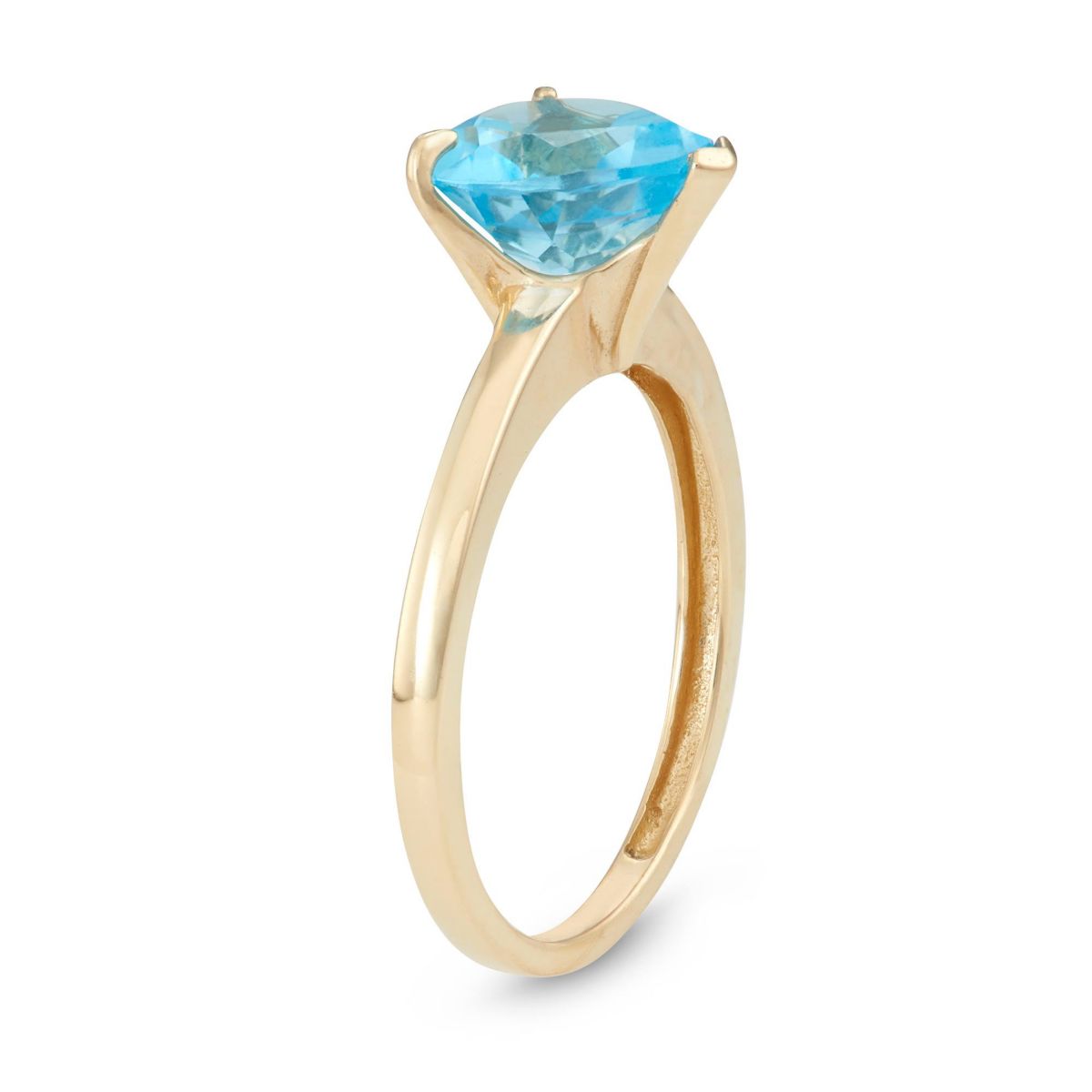 10K Gold Swiss Blue Topaz Solitaire Ring