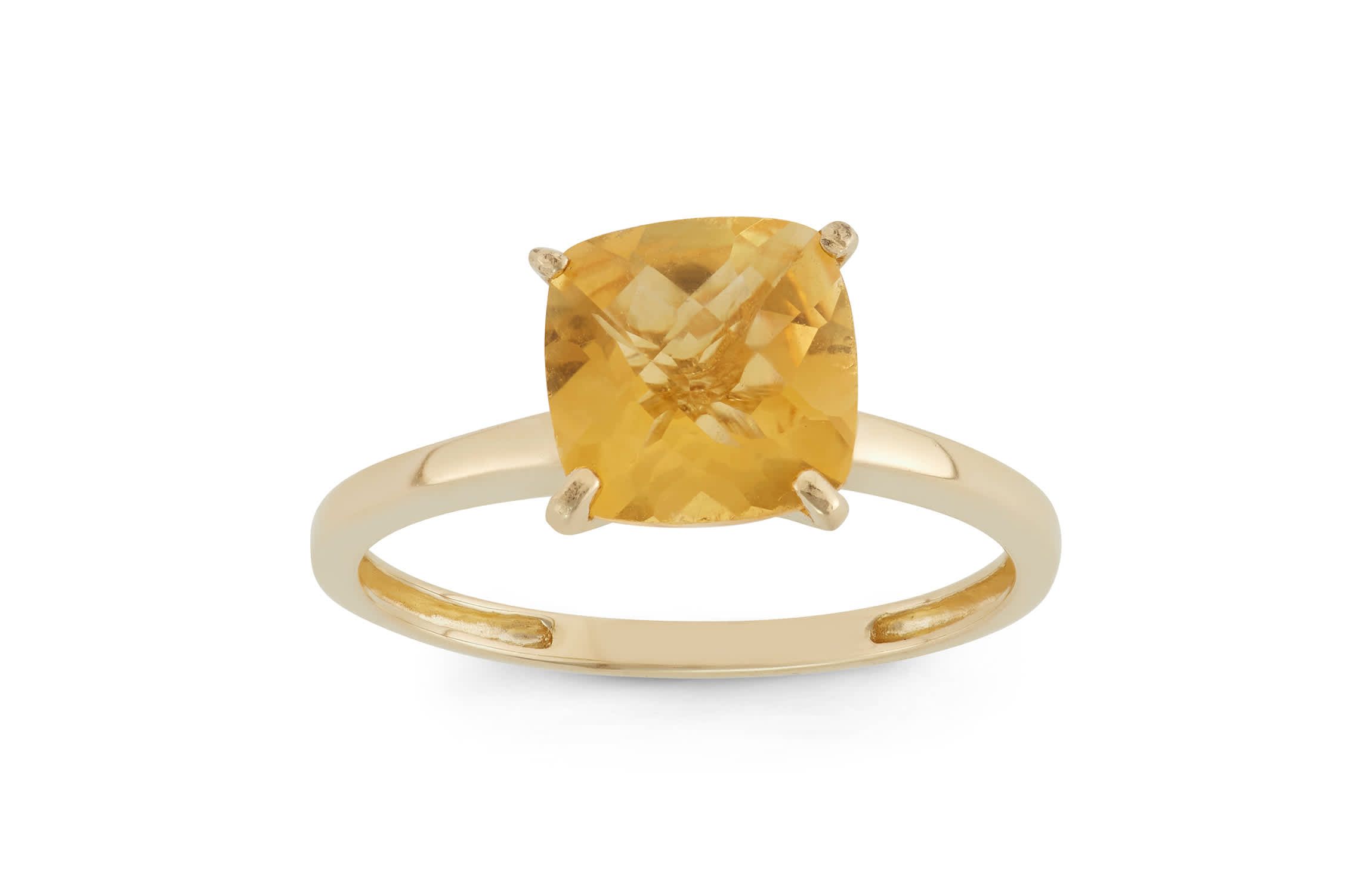 10K Gold Citrine Solitaire Ring