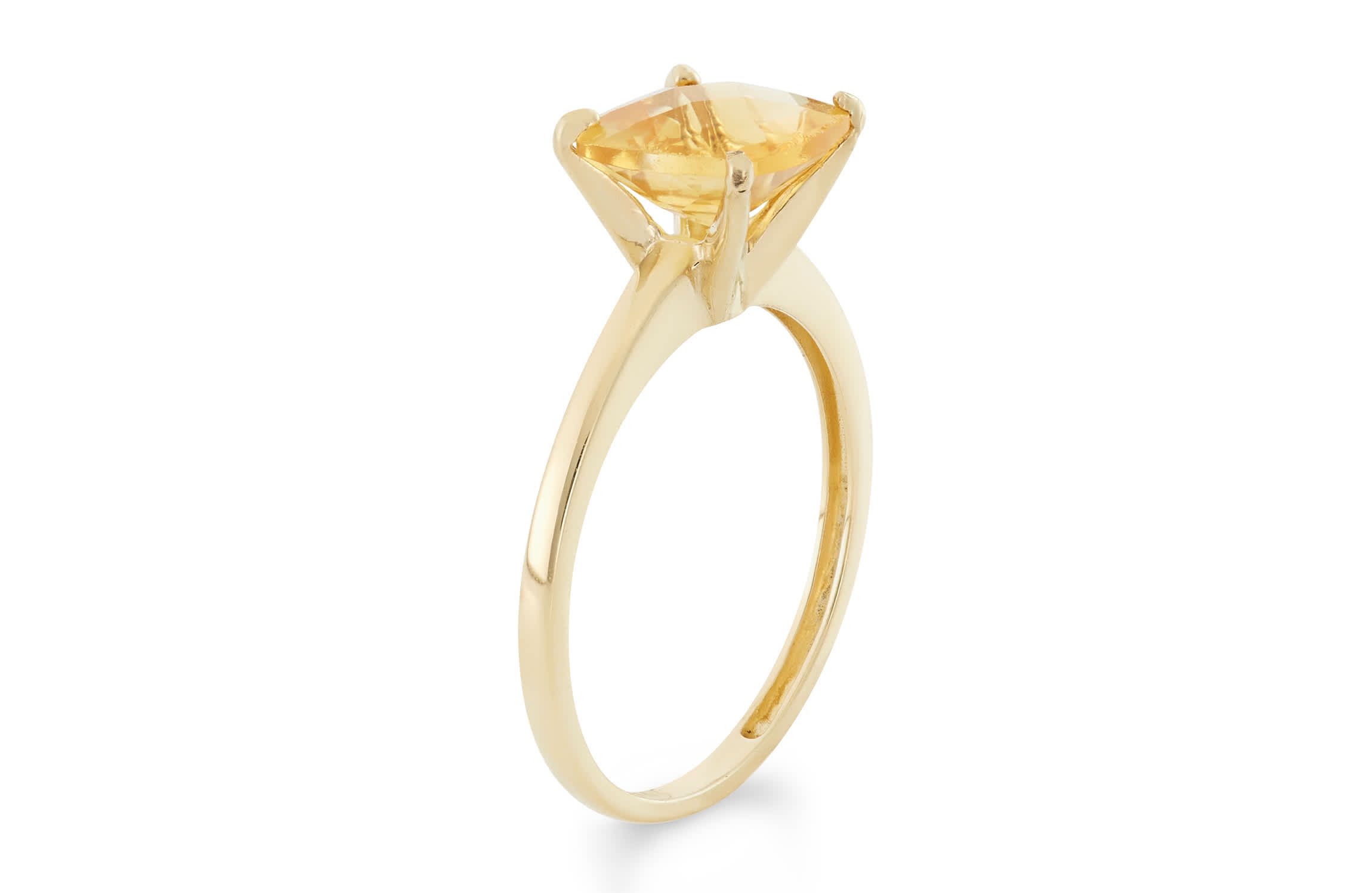 10K Gold Citrine Solitaire Ring
