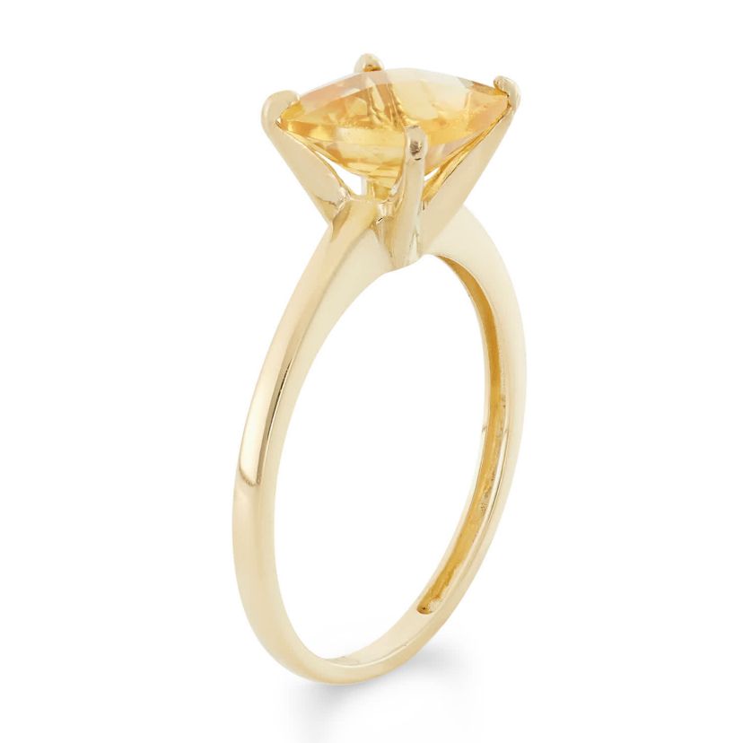 10K Gold Citrine Solitaire Ring