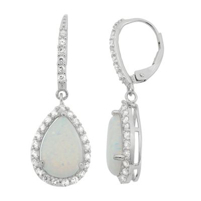 Jordan Blue NYC Lab Created Sterling Silver Created Pink Sapphire Created Ruby Leverback White