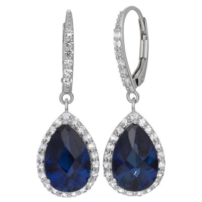 Jordan Blue NYC Lab Created Sterling Silver Created Pink Sapphire Created Ruby Leverback