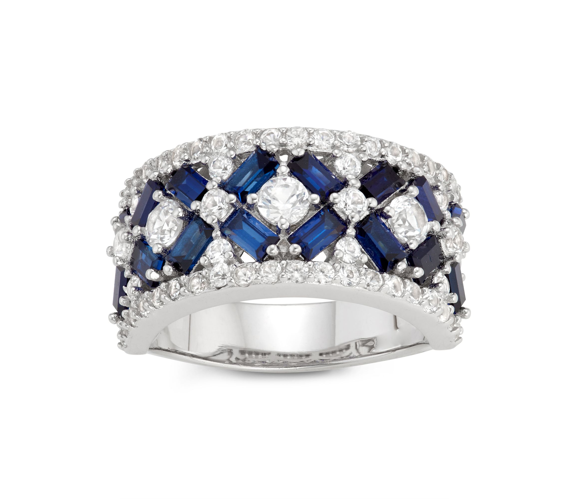 Lab Created Sterling Silver Created Sapphire Crossover Ring