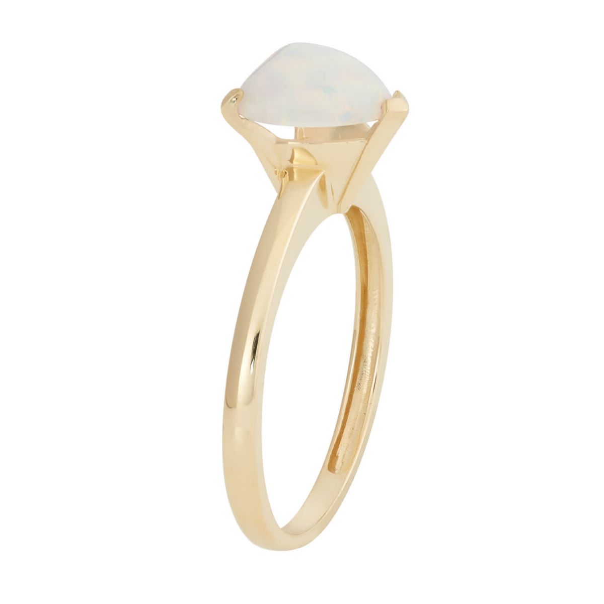 Lab Created 10K Gold Created Opal Solitaire Ring