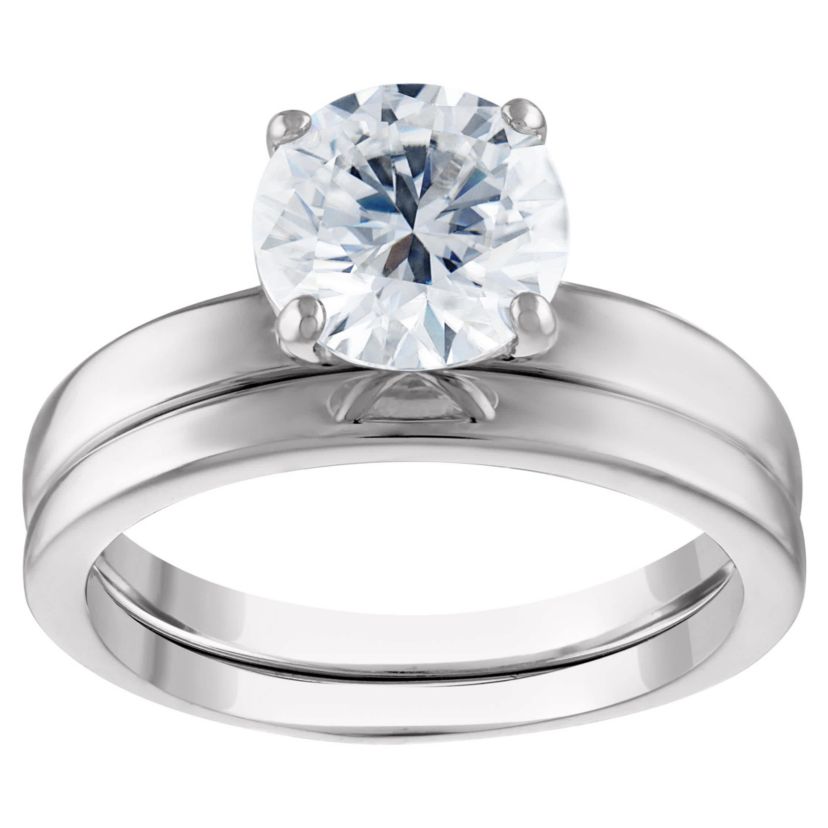 Lab Created Sterling Silver Created Moissanite Ring