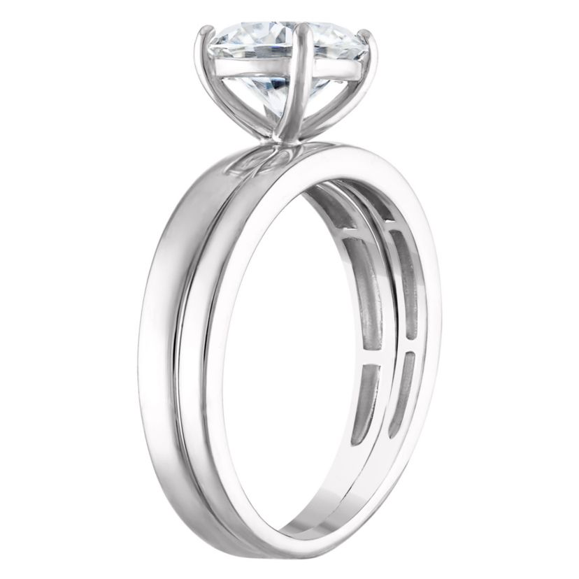 Lab Created Sterling Silver Created Moissanite Ring