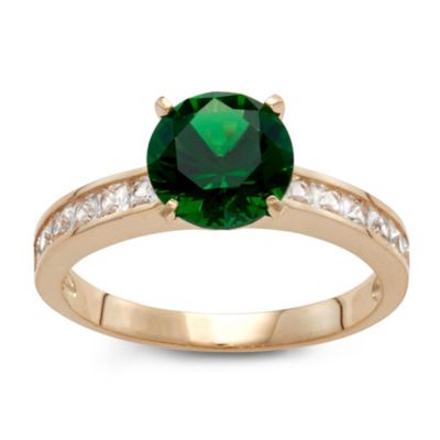 Jordan Blue NYC 10K Gold London Blue Topaz And Created White Sapphire Ring, 7