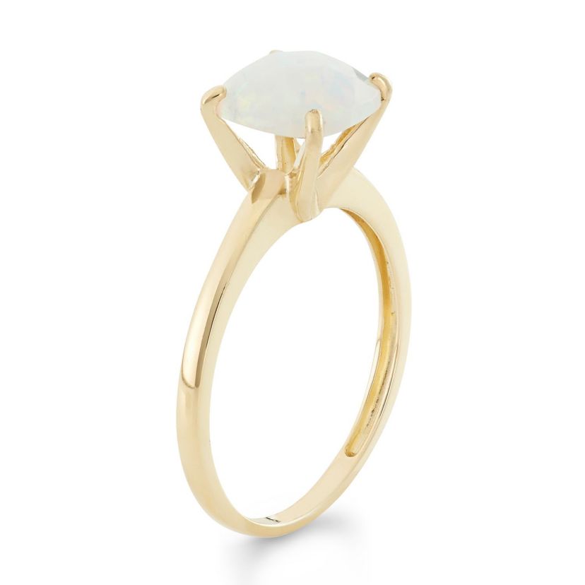 Lab Created 10K Gold Created Opal Solitaire Ring