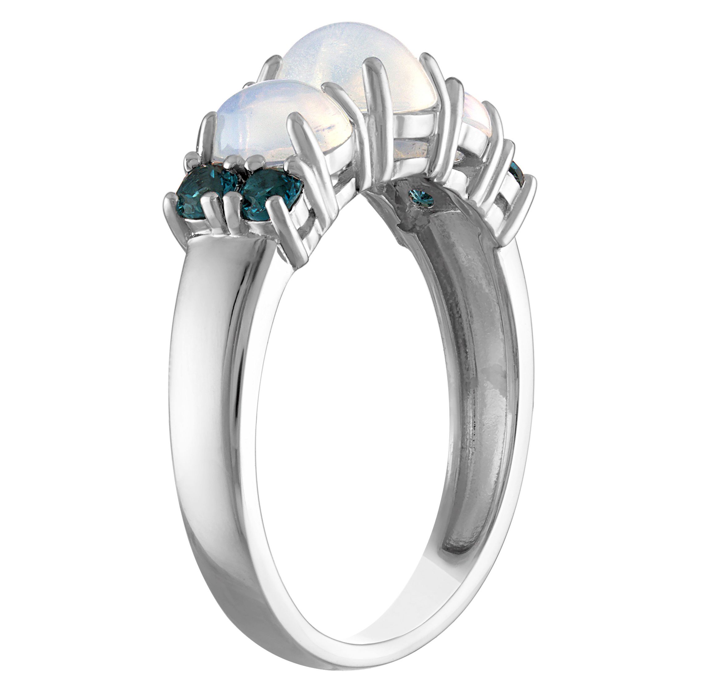 Sterling Silver Opal And London Blue Topaz Ring