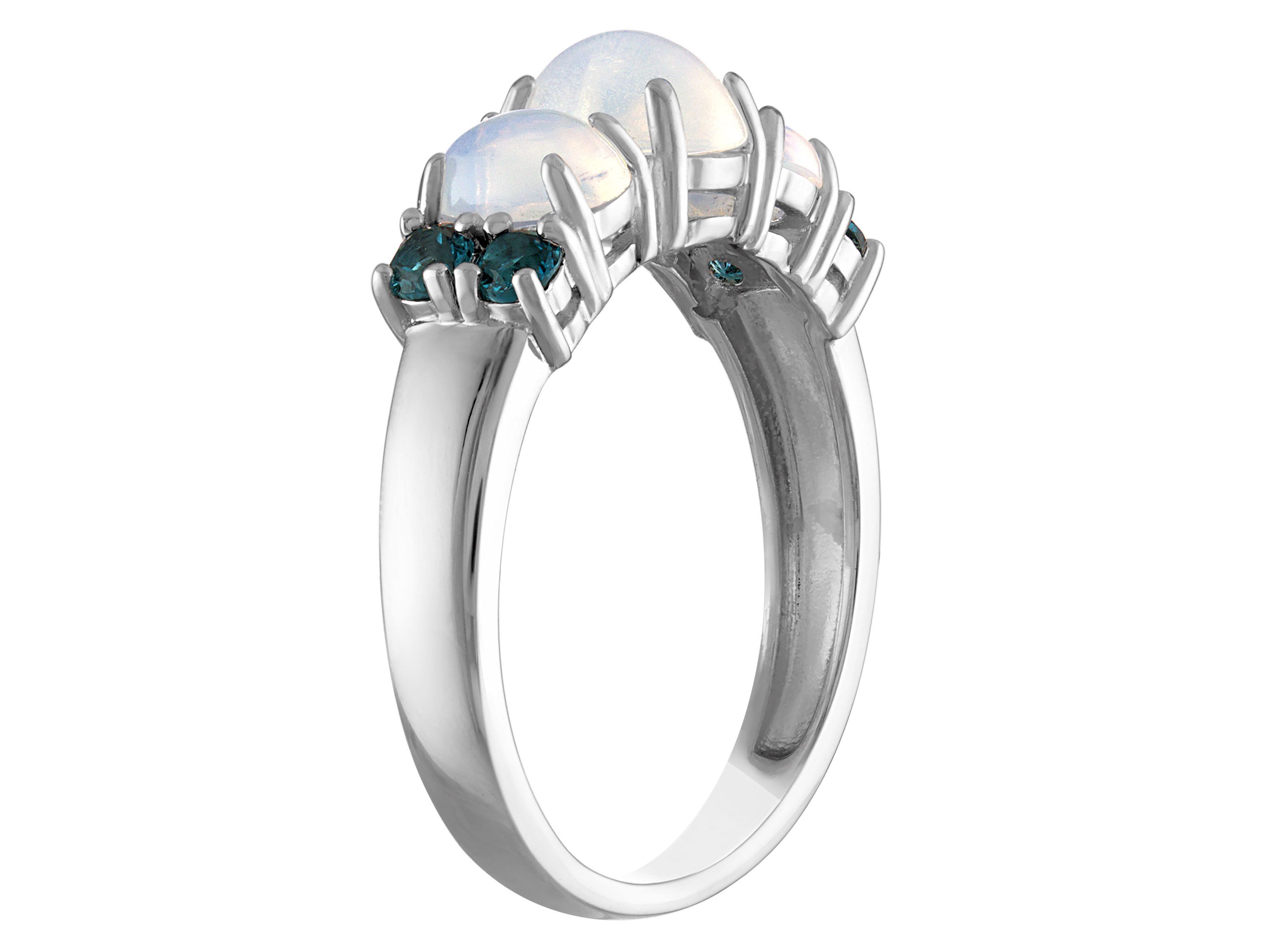 Sterling Silver Opal And London Blue Topaz Ring